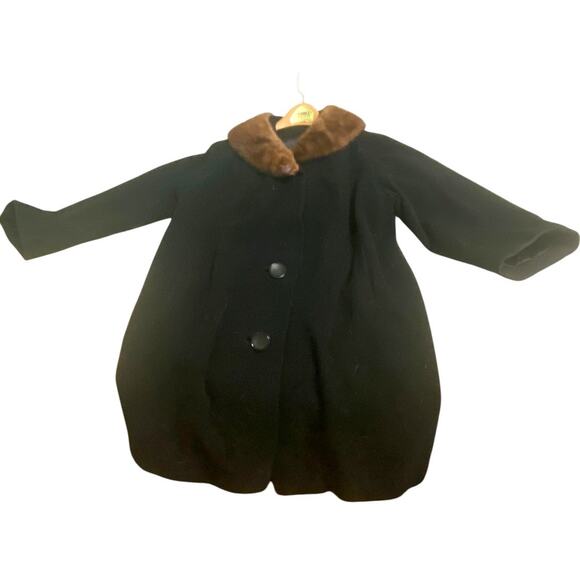 None and/or Unknown Jackets & Blazers - Vtg Imported Cashmere Coat Heavy Full Black Silk Lining Mob Wife Old Money